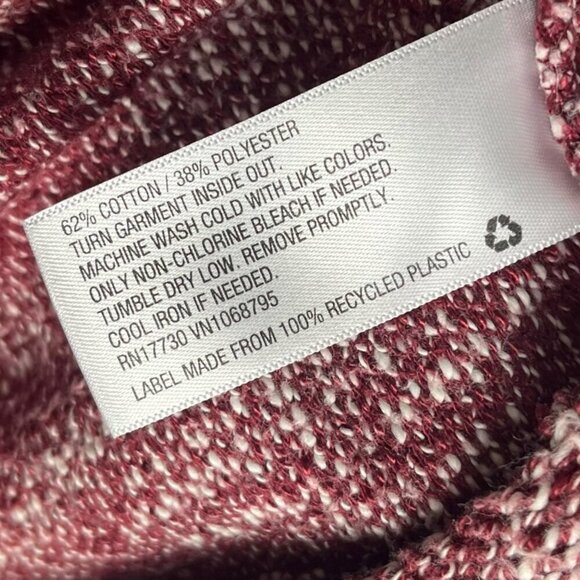 Merona Women's XXL Sweater Cowl Neck Maroon White Heathered Casual‎ Cotton Blend - Picture 5 of 5